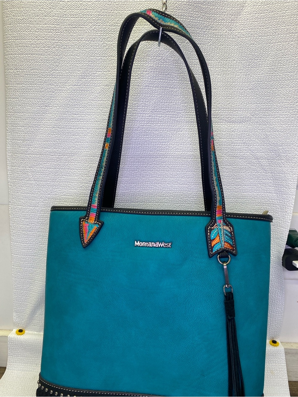 Montana West Turquoise Western Tote Bag - Like New!